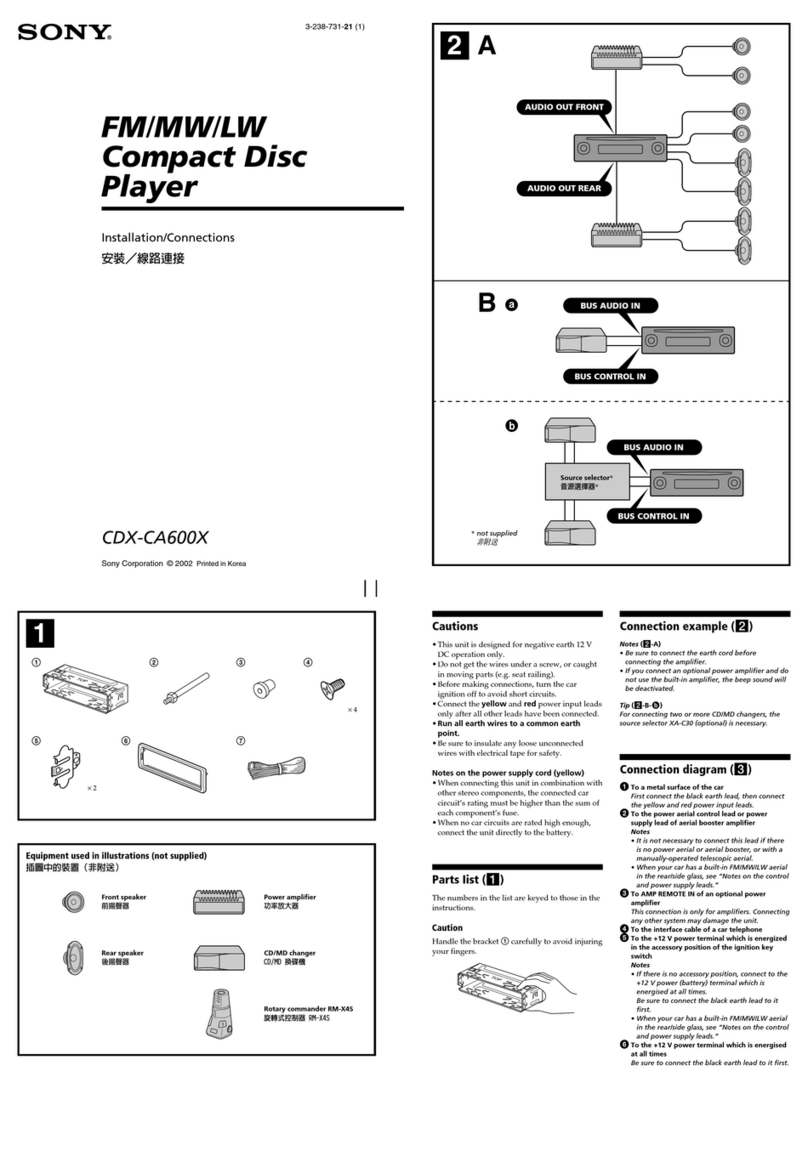 Sony CDX-CA600X Installation/connections