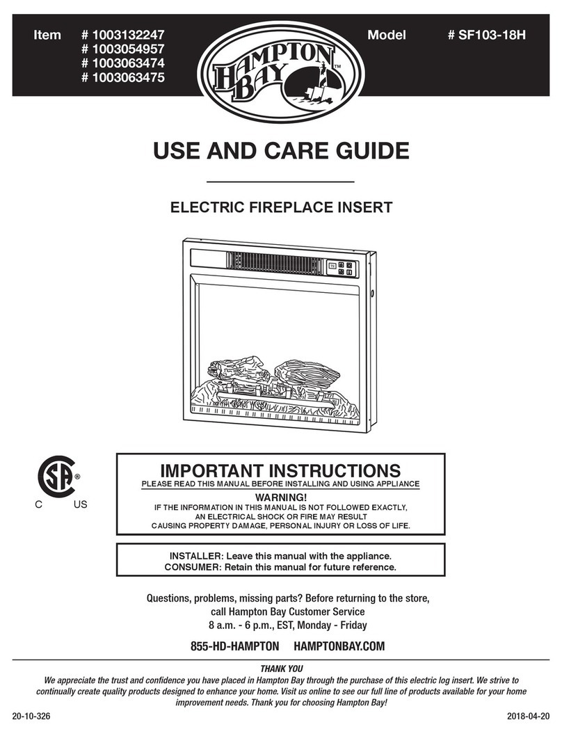 HAMPTON BAY SF103-18H Use and care guide