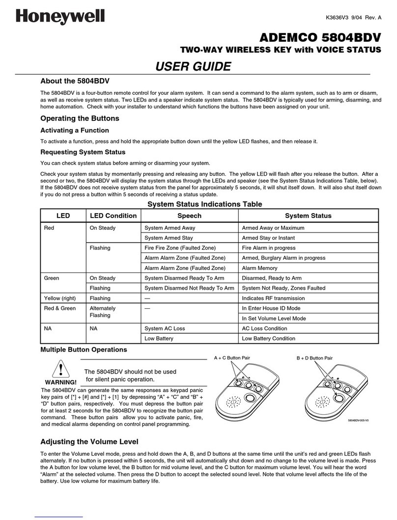 Honeywell ADEMCO 5804BDV User manual