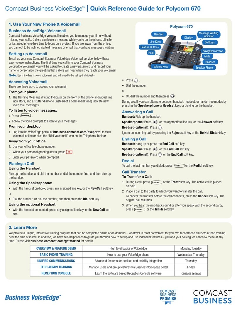 Polycom Comcast Business VoiceEdge 670 User manual