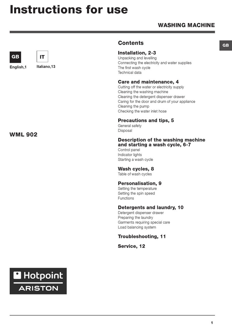 Hotpoint Ariston WML 902 User manual