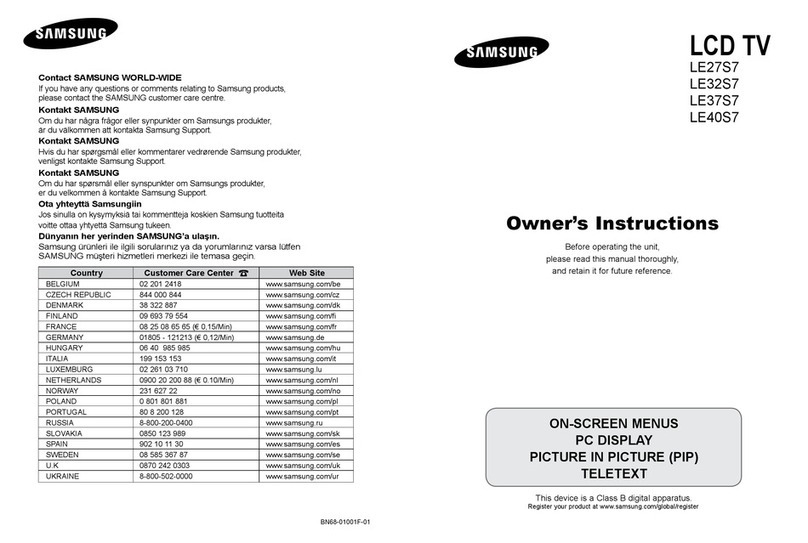Samsung LE40S7 User manual