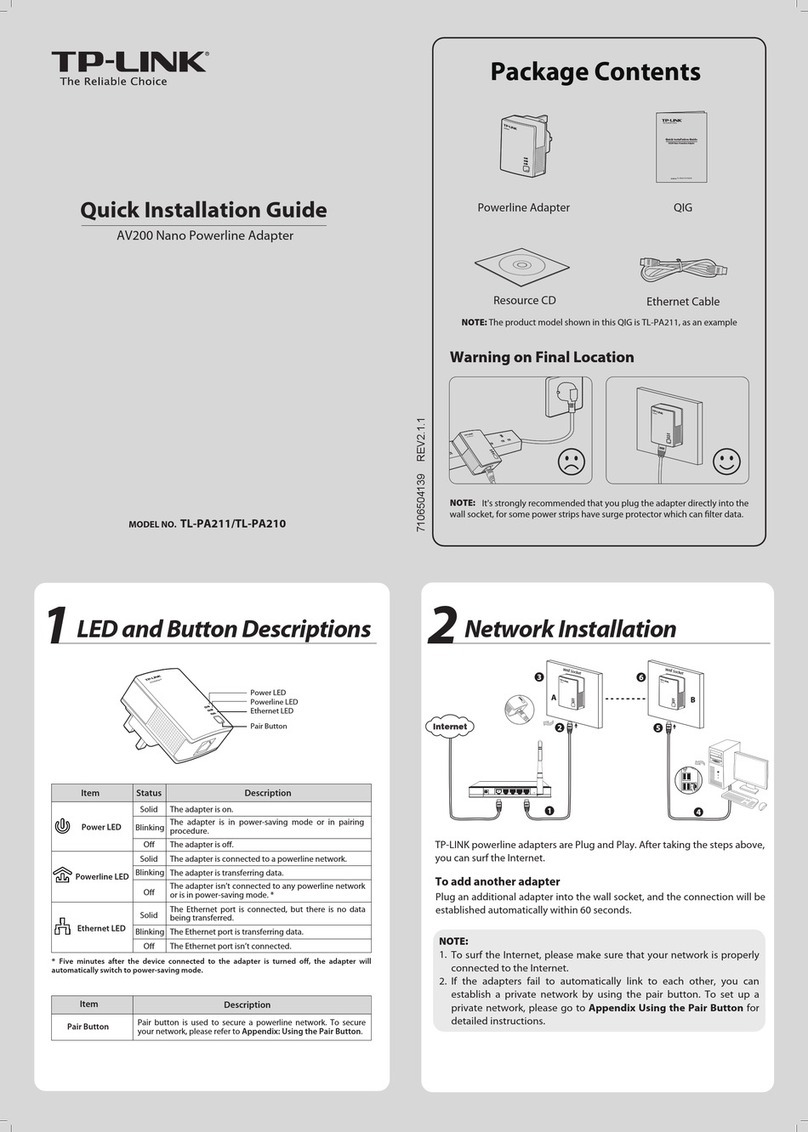 TP-Link AV200 Quick installation guide