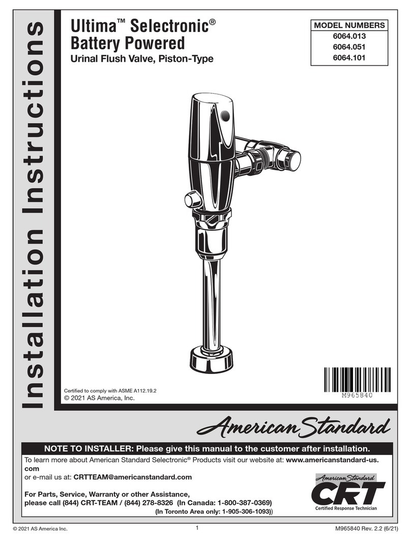 American Standard Ultima Selectronic 6064.013 User manual American Standard Ultima Selectronic 6064.013 User manual