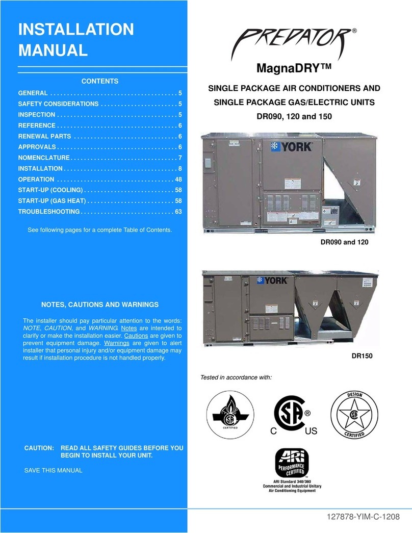 York PREDATOR MagnaDRY DR120 installation manual