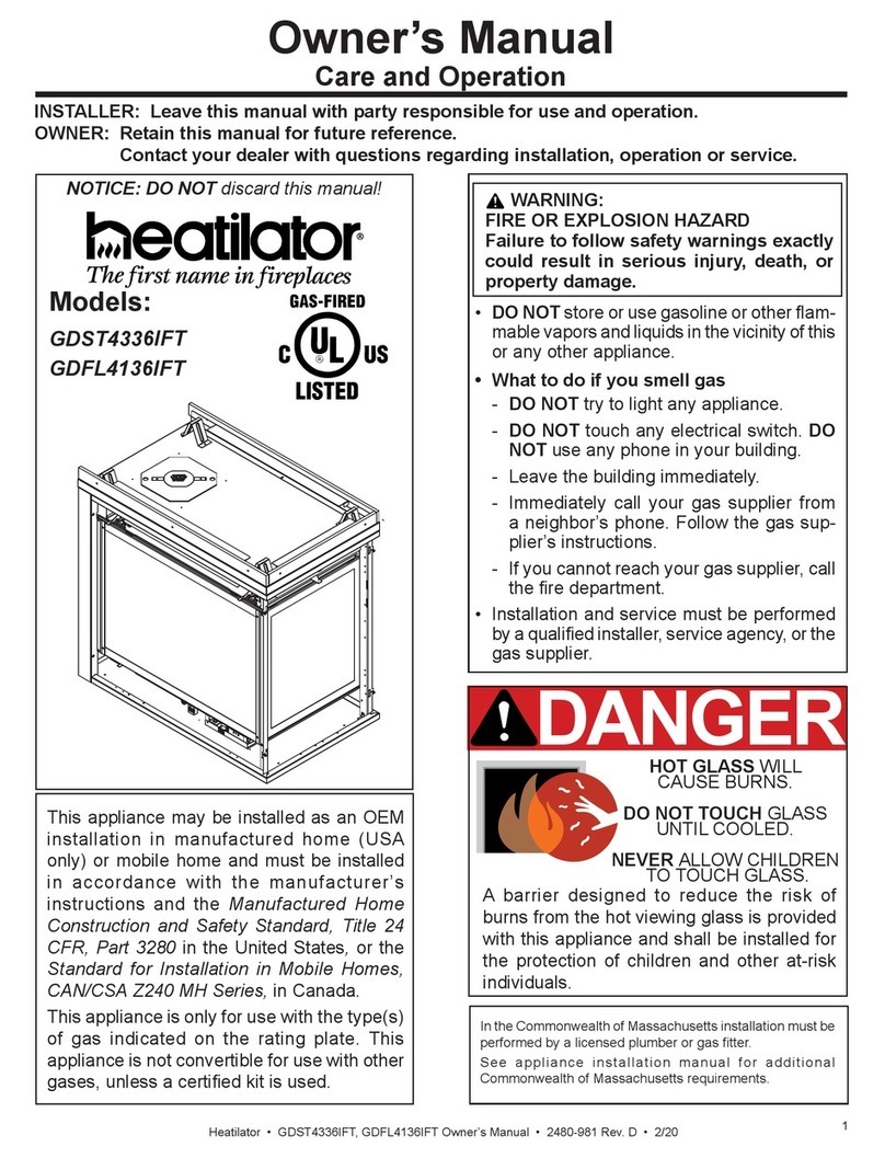 Heatilator GDFL4136IFT User manual