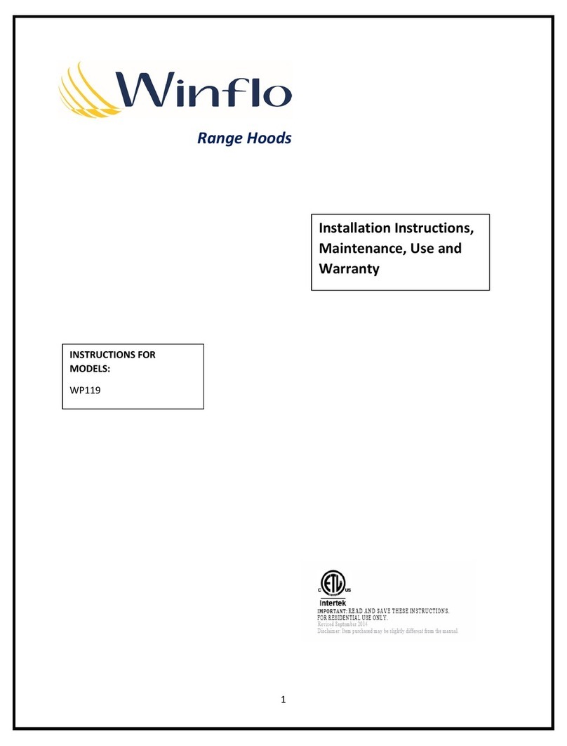 Winflo WP119 Installation Instructions, Maintenance, Use and Warranty