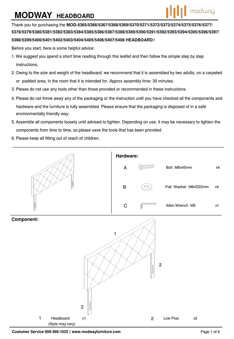 modway MOD-5365 quick start guide