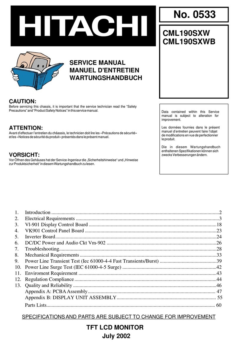 Hitachi CML190SXW B User manual