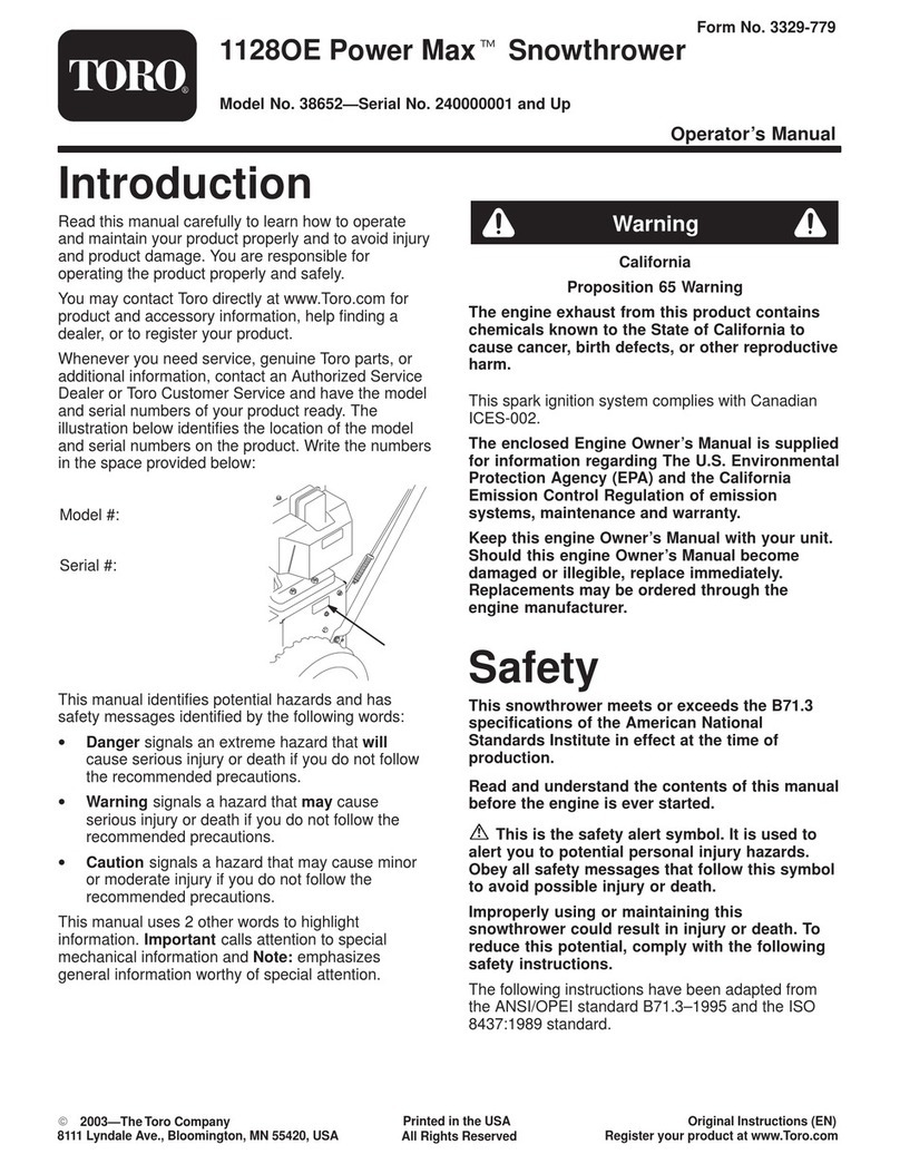 Toro Power Max 1128OE User manual