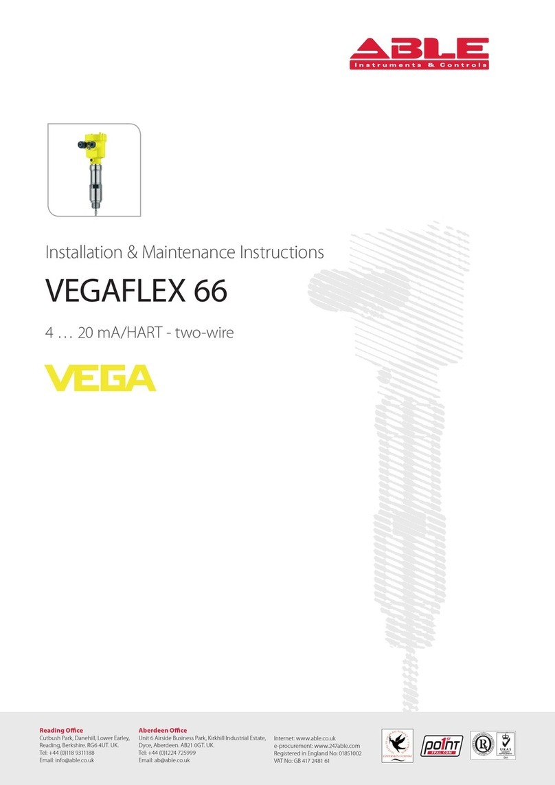 ABLE VEGA VEGAFLEX 66 Installation & maintenance instructions