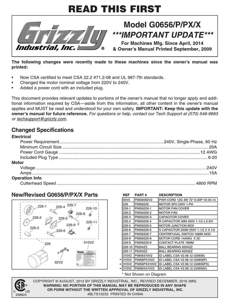 Grizzly G0656P instruction manual Grizzly G0656P instruction manual