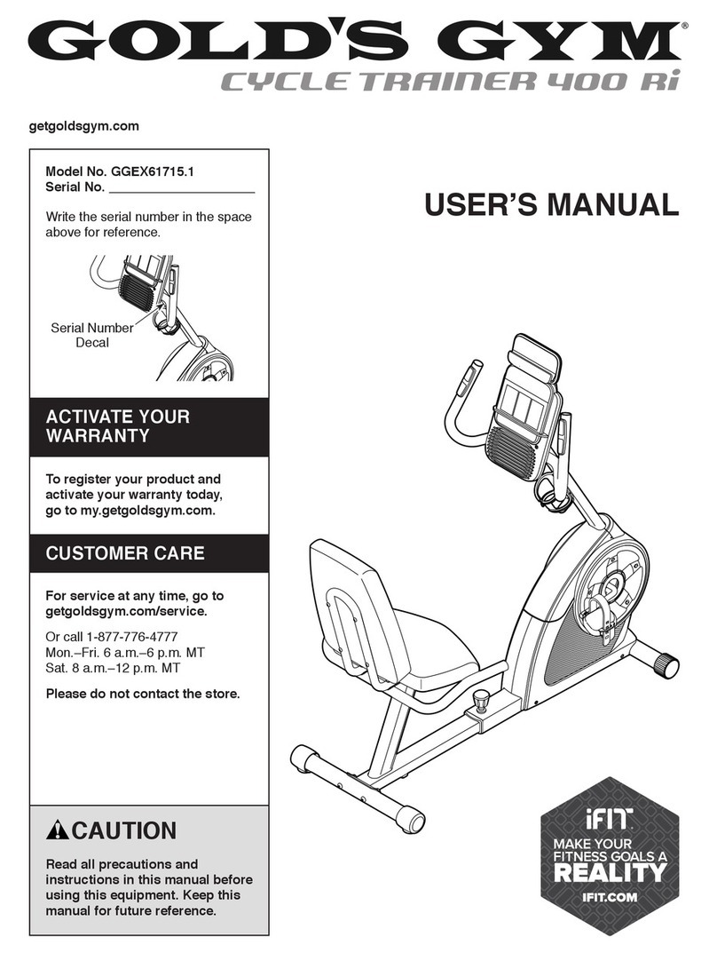 Gold's Gym CYCLE TRAINER 400 Ri user manual