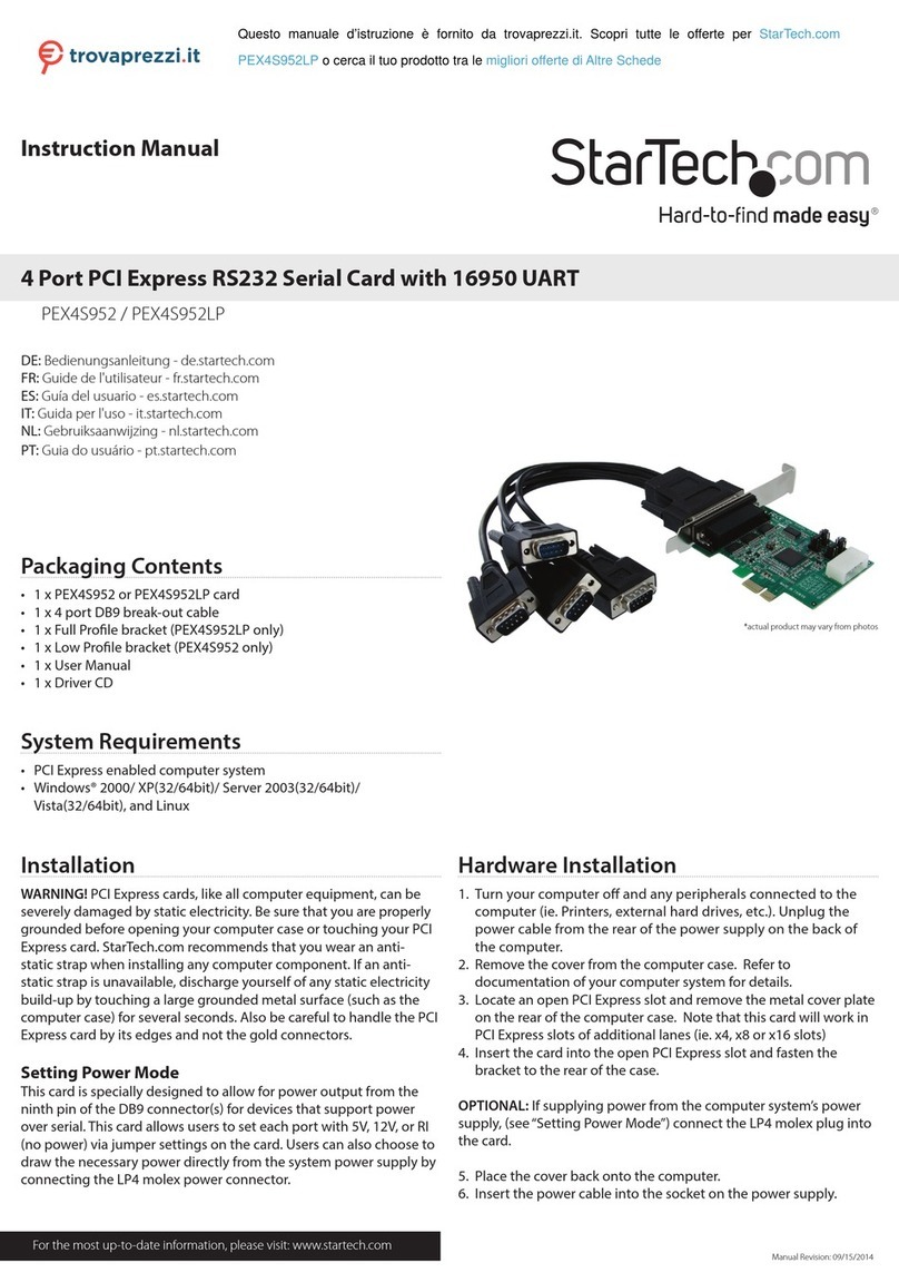 StarTech.com PEX4S952LP User manual