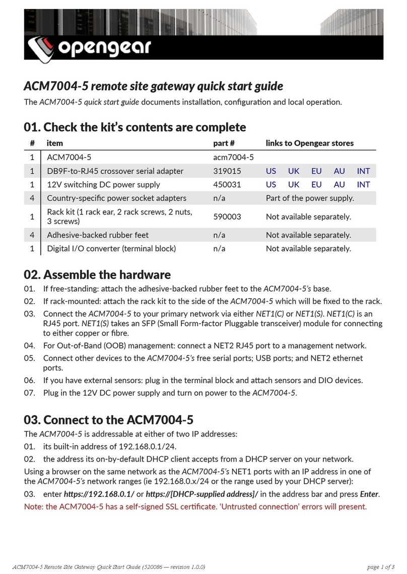 Opengear ACM7004-5 User manual