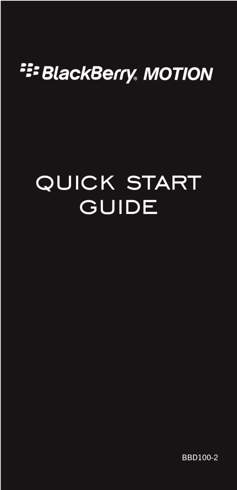 Blackbe;rry MOTION User manual Blackbe;rry MOTION User manual
