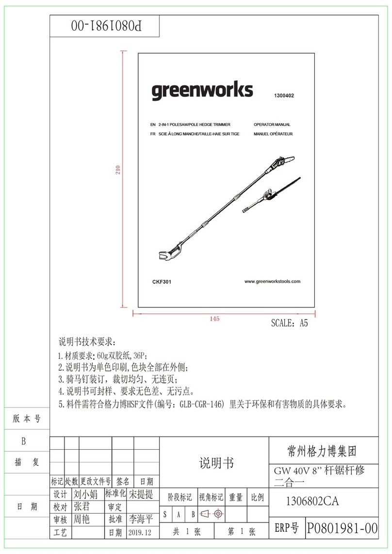 GreenWorks 1306802 User manual