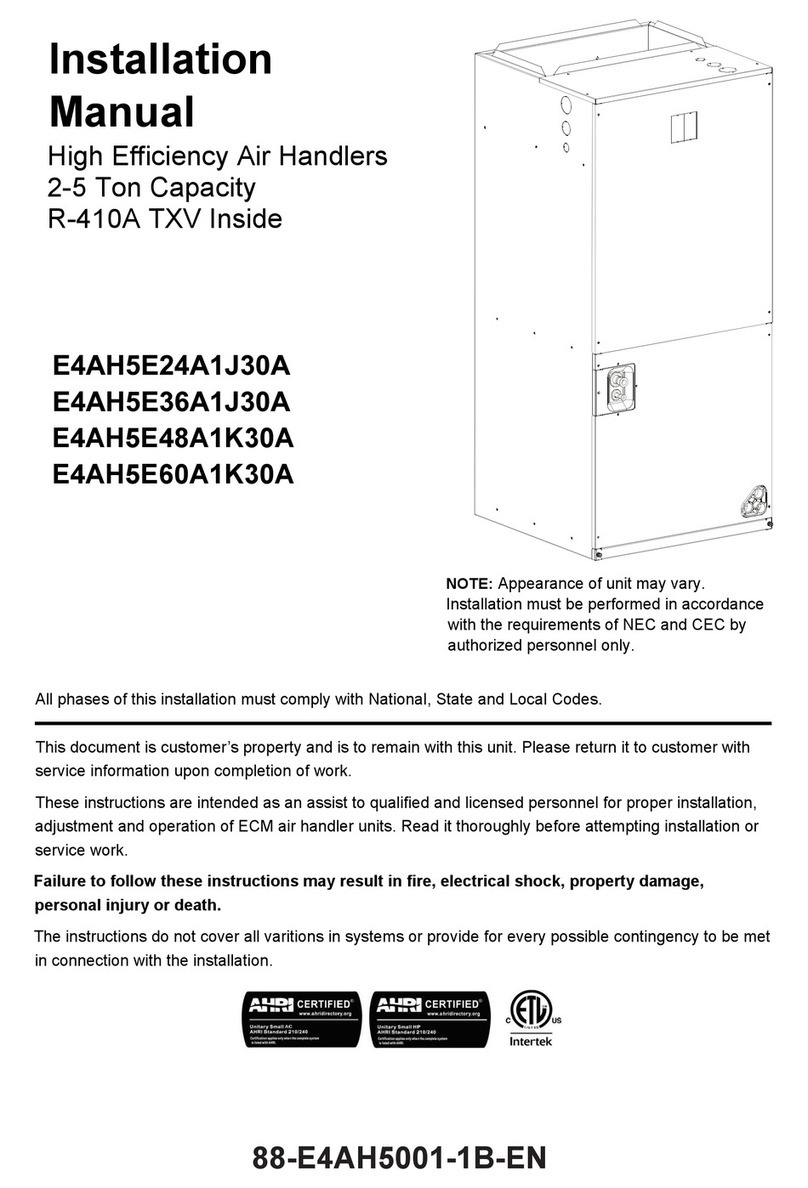 Trane E4AH5E24A1J30A User manual