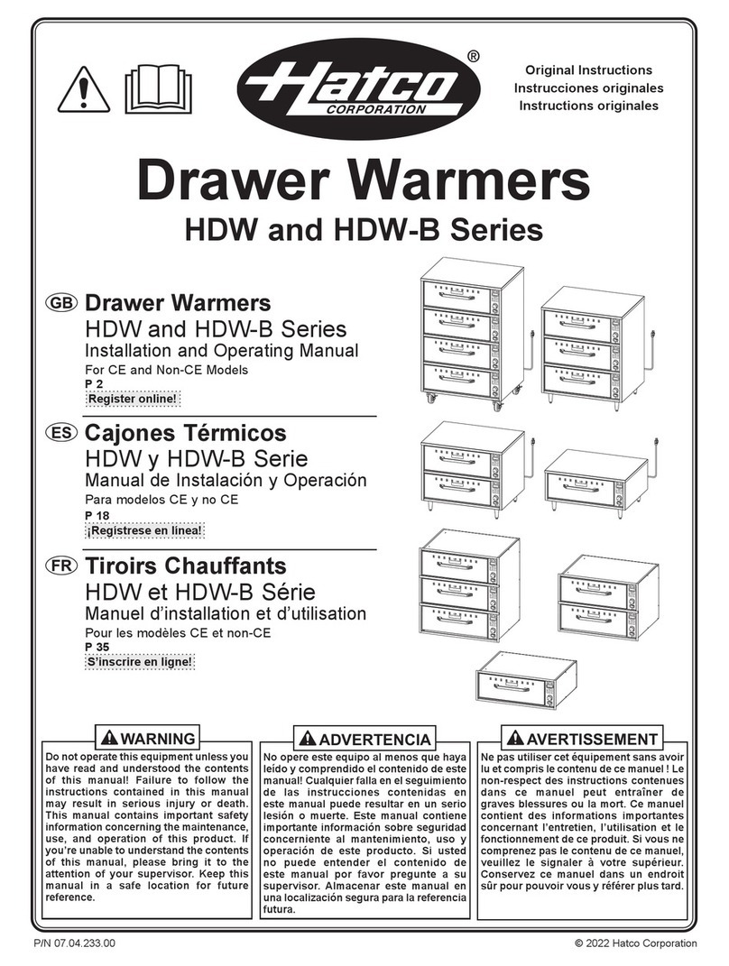 Hatco HDW Series User manual
