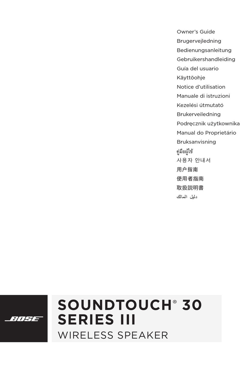 Bose SOUNDTOUCH III Series User manual Bose SOUNDTOUCH III Series User manual