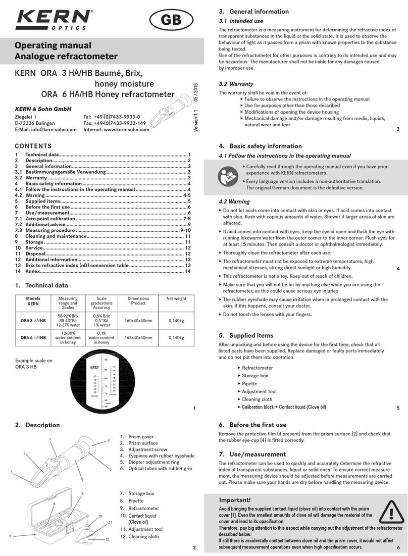 KERN ORA 3 HA User manual KERN ORA 3 HA User manual