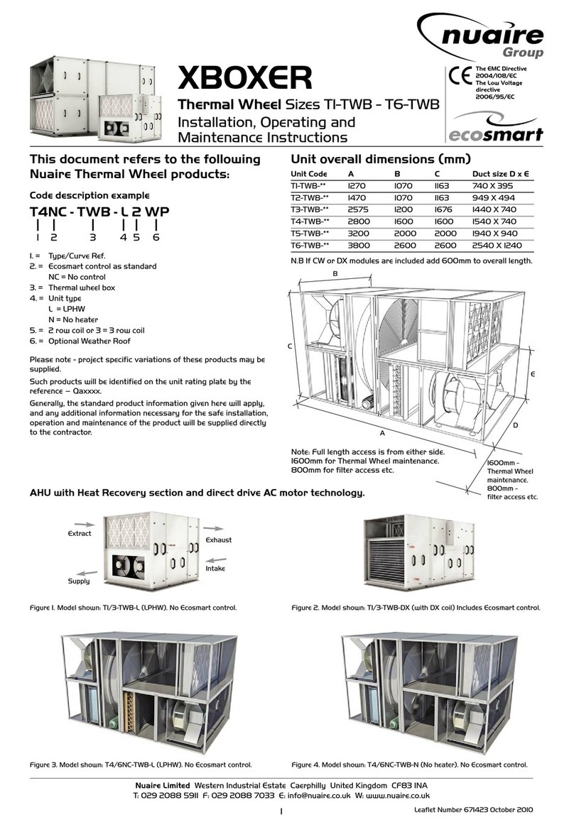 NuAire XBOXER T1-TWB Series Installation, Operating and Maintenance Instruction