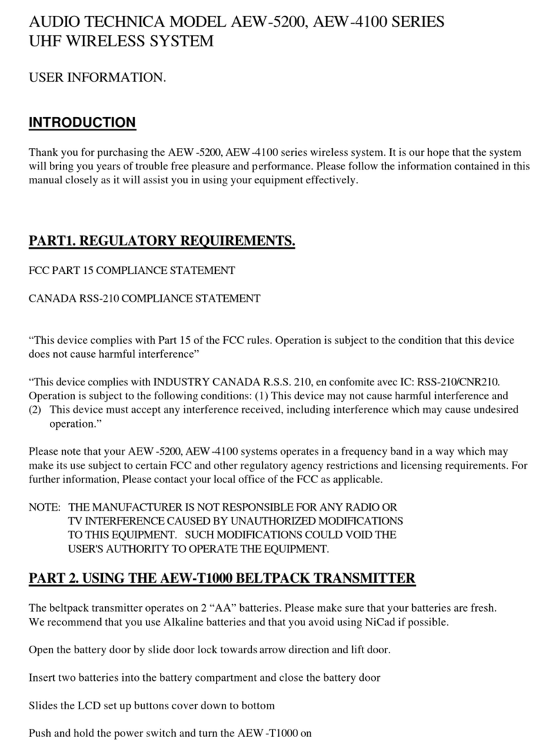 Audio Technica AEW-4100 Series User information