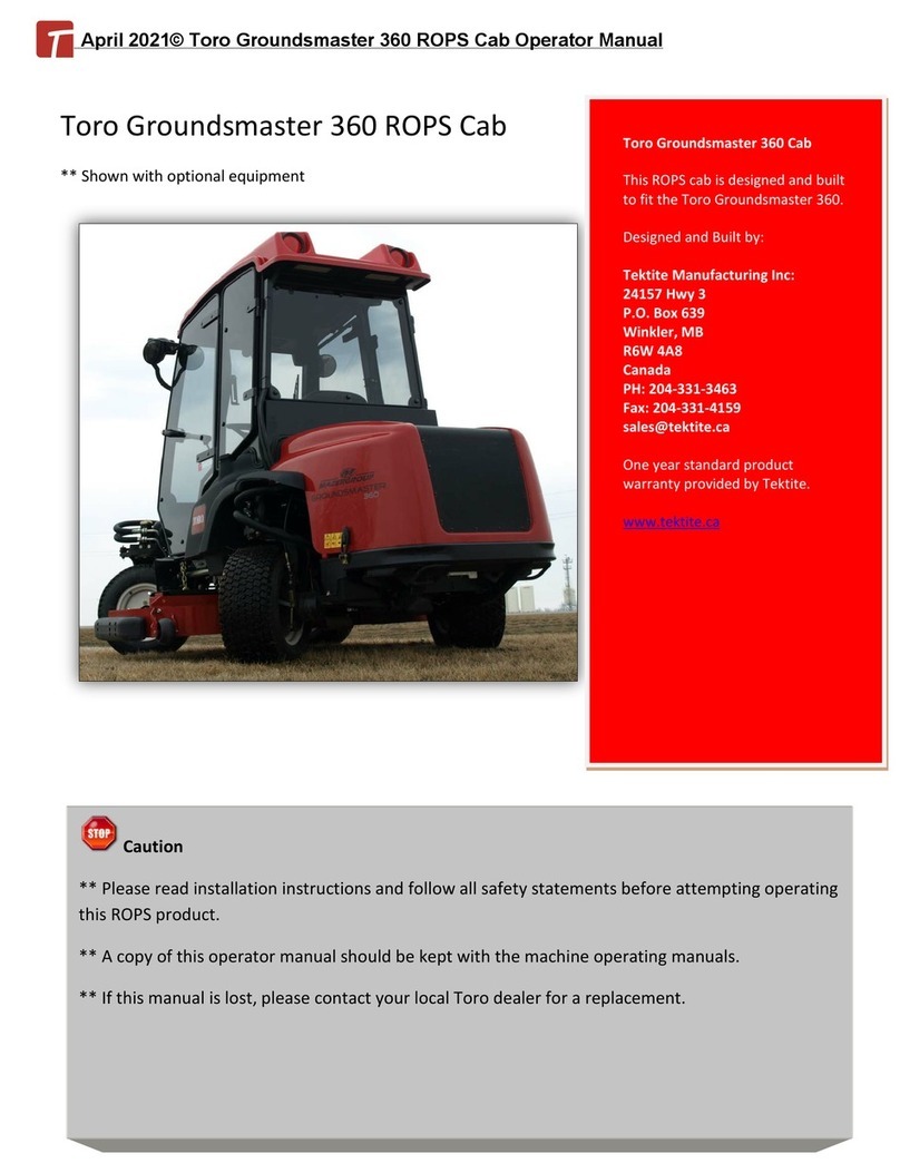 Toro Groundsmaster 360 ROPS Cab User manual Toro Groundsmaster 360 ROPS Cab User manual