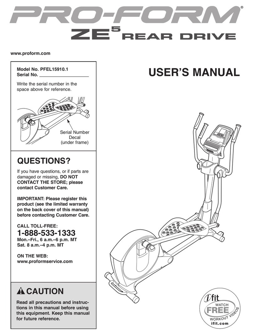 Pro-Form PFEL15910.1 User manual Pro-Form PFEL15910.1 User manual