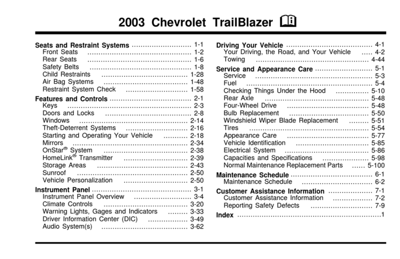 Chevrolet 2003 TrailBlazer User manual