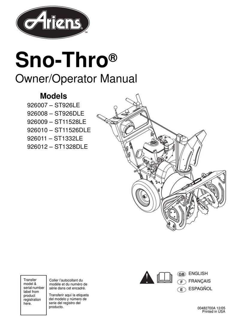 Ariens Sno-Thro ST11528LE Owner's manual Ariens Sno-Thro ST11528LE Owner's manual