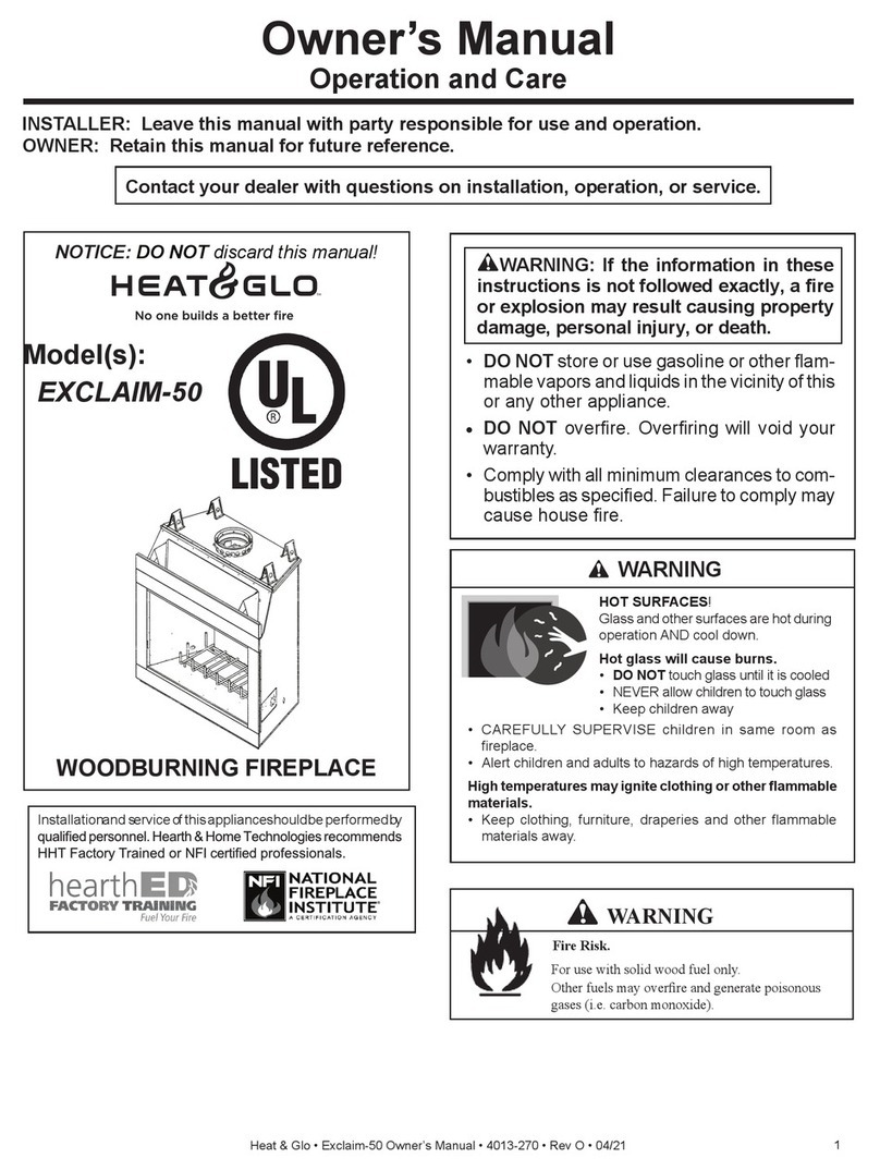 Heat & Glo EXCLAIM-50 User manual