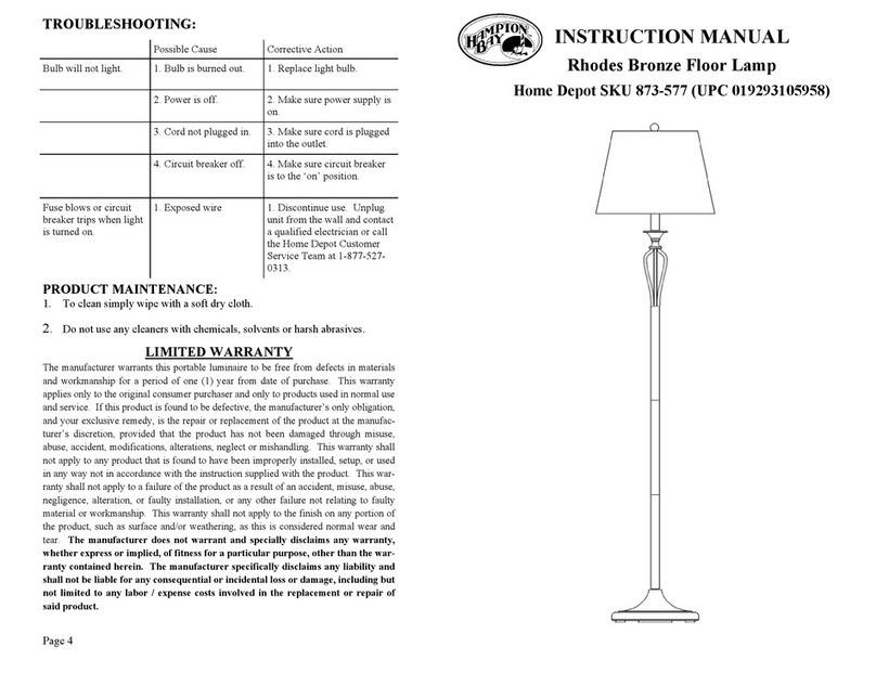 HAMPTON BAY Home Rhodes Depot 873-577 User manual