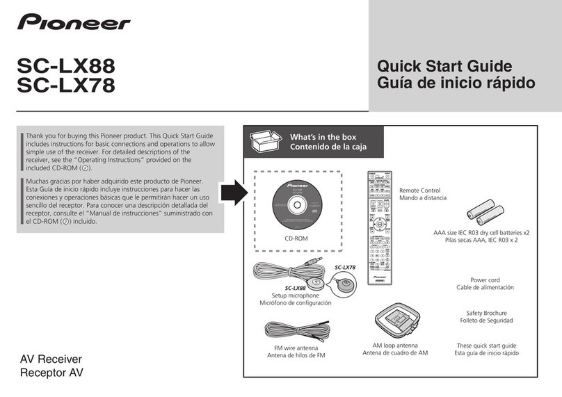 Pioneer SC-LX78 quick start guide