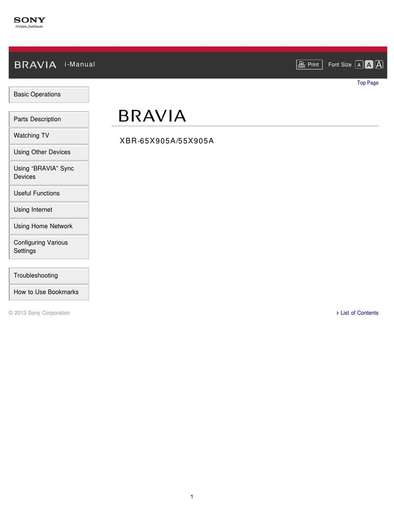 Sony Bravia XBR-55X905A User manual Sony Bravia XBR-55X905A User manual