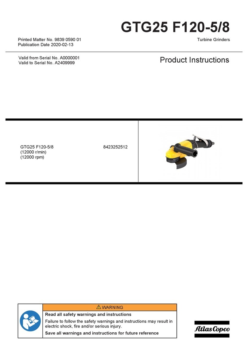 Atlas Copco GTG25 F120-5/8 Instruction sheet