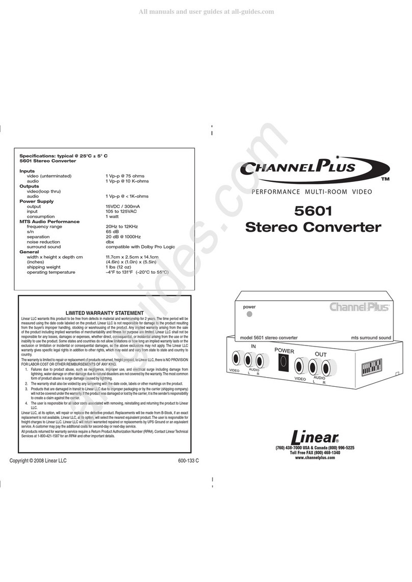 Linear ChannelPlus 5601 Instructions and recipes