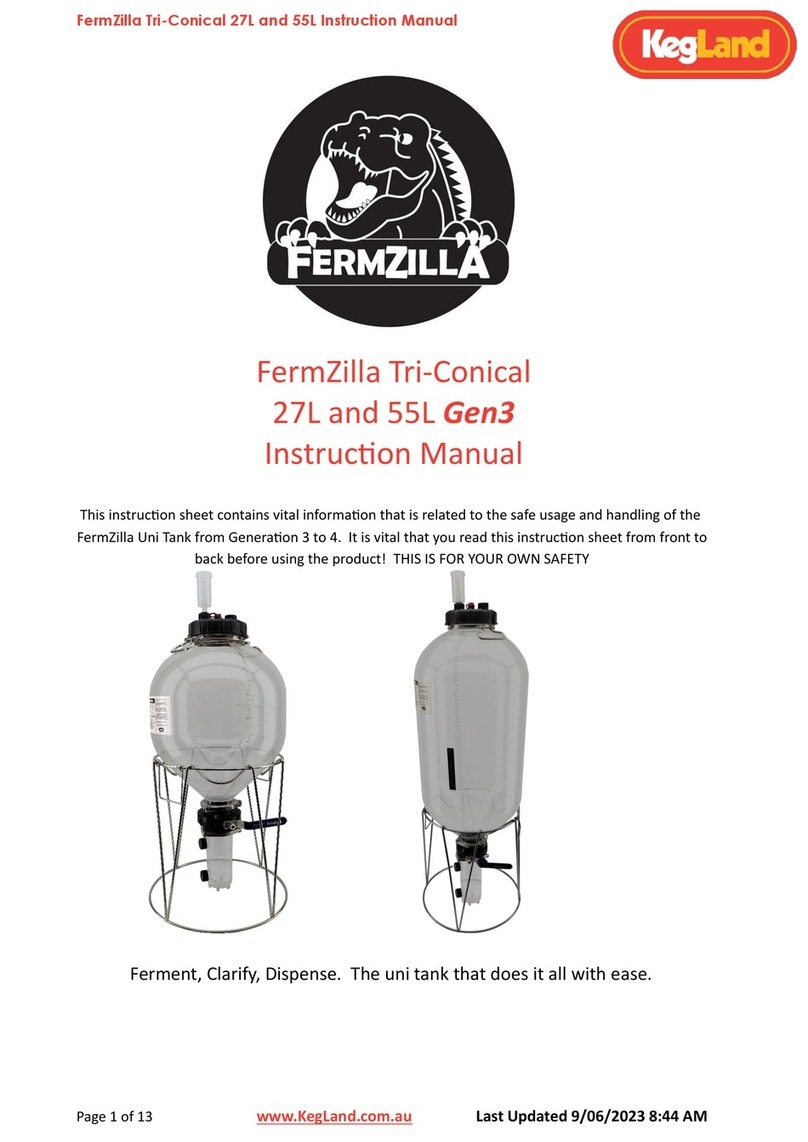 KegLand FermZilla Tri-Conical 27L Gen3 instruction manual