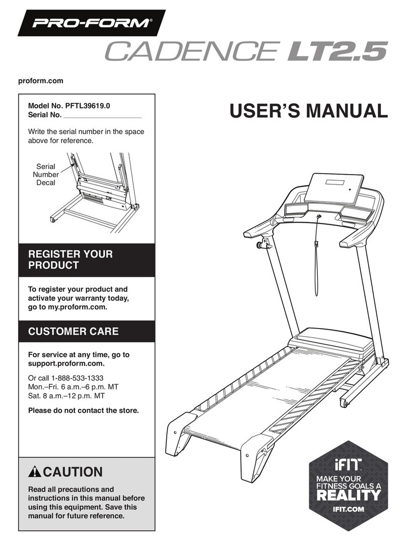 ICON Health & Fitness Pro-Form Cadence LT2.5 user manual