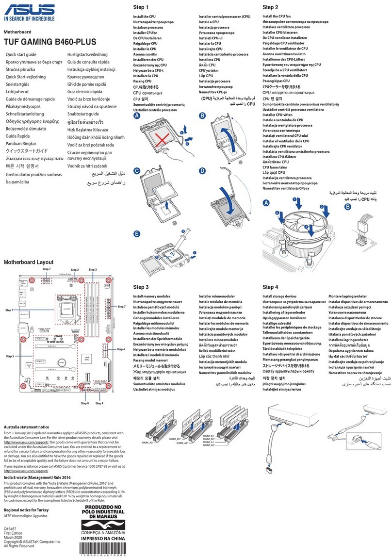 Asus TUF GAMING B460-PLUS User manual