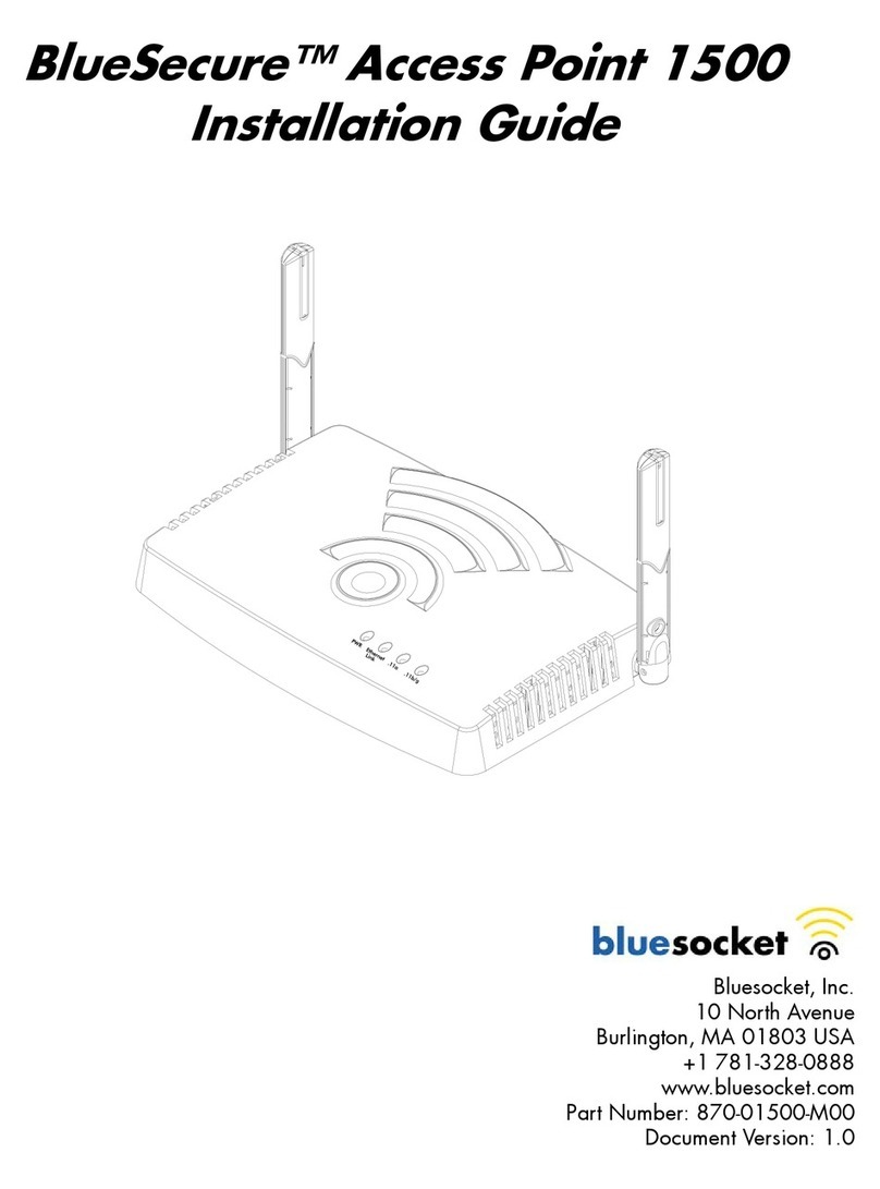 Bluesocket BlueSecure Access Point 1500 installation guide