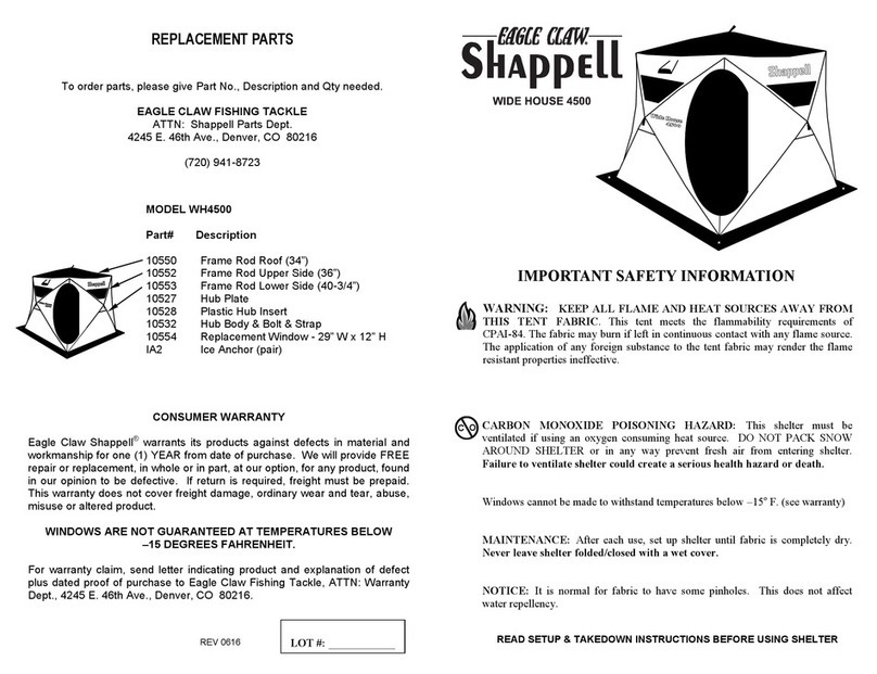 EAGLE CLAW Shappell WIDE HOUSE 4500 instructions