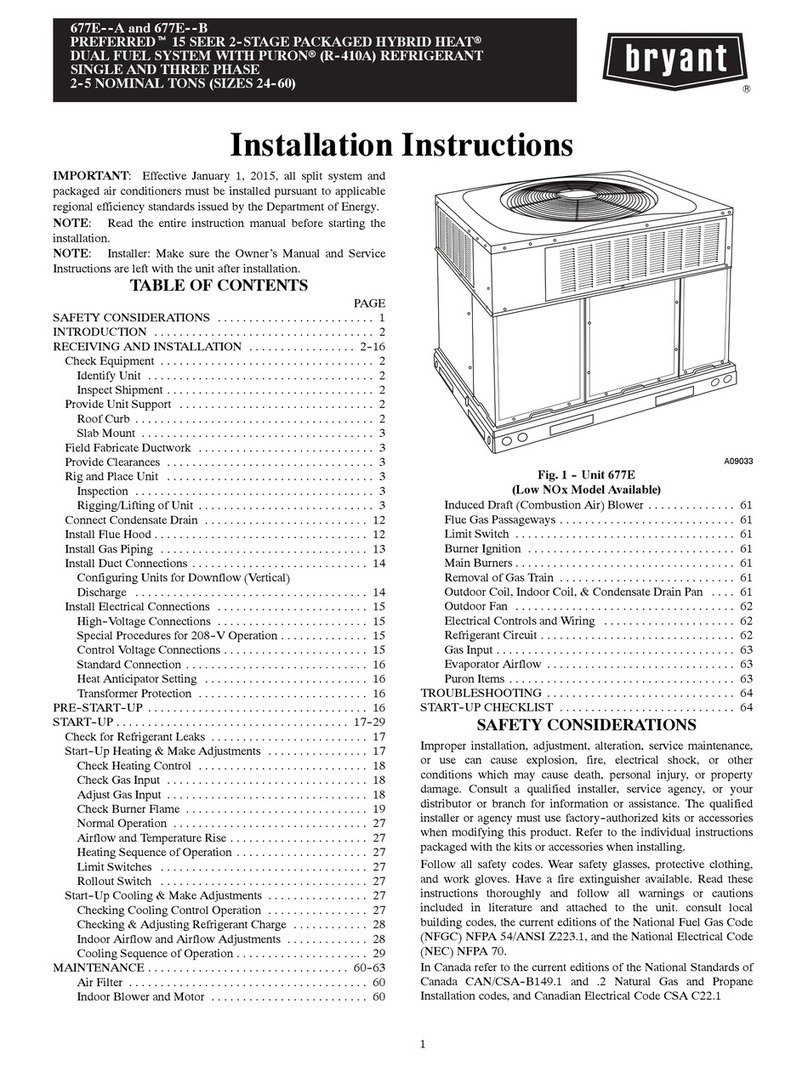 Bryant PREFERRED 677E B Series User manual