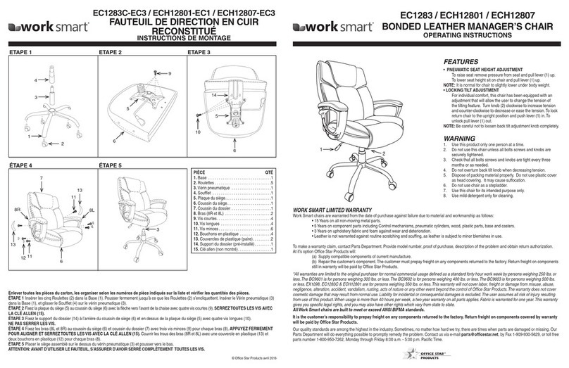 Office Star Products Work Smart EC1283 operating instructions Office Star Products Work Smart EC1283 operating instructions