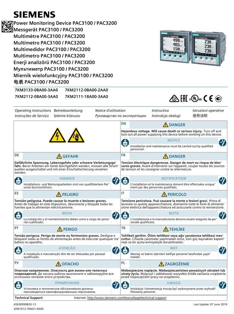 Siemens SENTRON PAC3200 User manual
