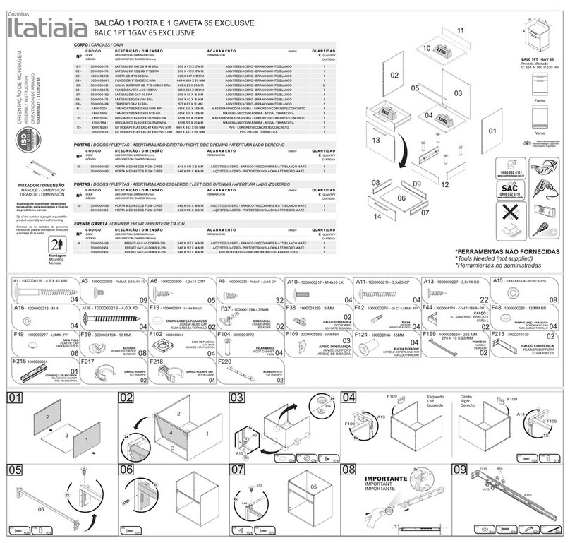Itatiaia BALC 1PT 1GAV 65 EXCLUSIVE Assembly instruction Itatiaia BALC 1PT 1GAV 65 EXCLUSIVE Assembly instruction