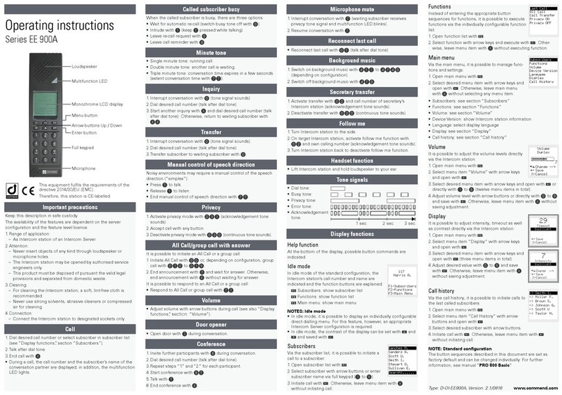 Commend EE 900A Series User manual