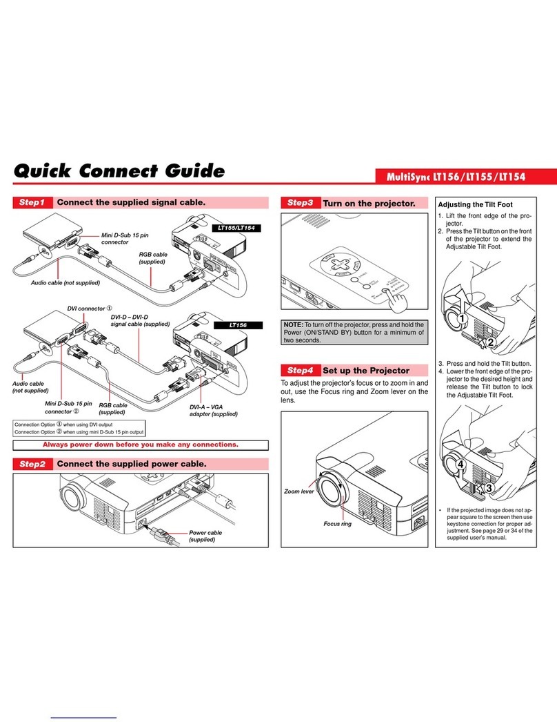 NEC LT155 - MultiSync UXGA DLP Projector Assembly instructions