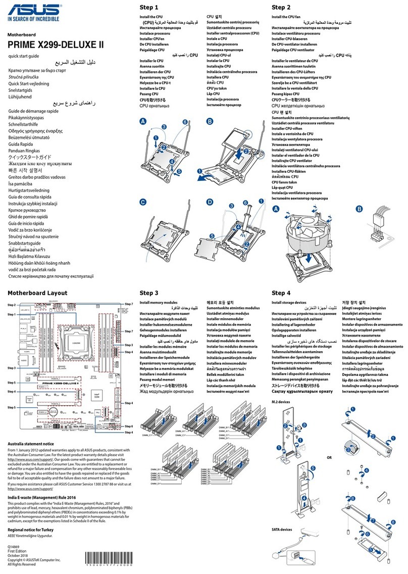 Asus PRIME X299-Deluxe Series User manual