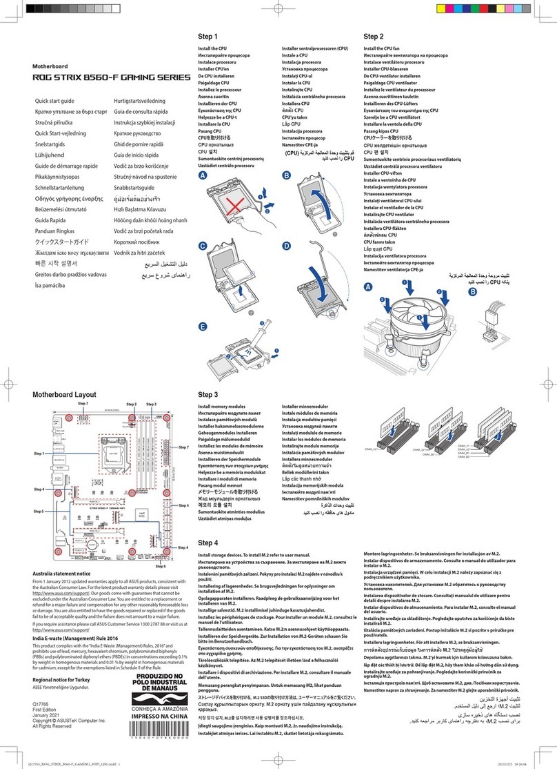 Asus ROG STRIX B560-F GAMING Series User manual